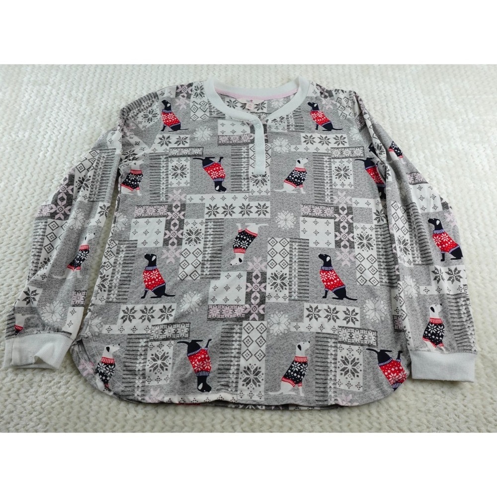 Secret Treasures Womens size m 8-10 Gray Retriever Dog Winter Long Sleeve